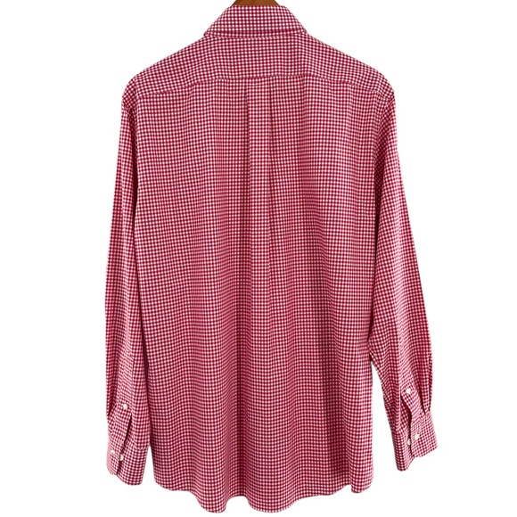 Lauren Ralph Lauren Green Label 100% Cotton Red Gingham Button Down 16 1/2 34-35 - Picture 3 of 13